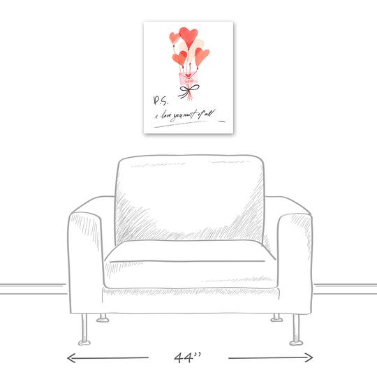 Valentines Balloons 16" x 20" Canvas Wall Art